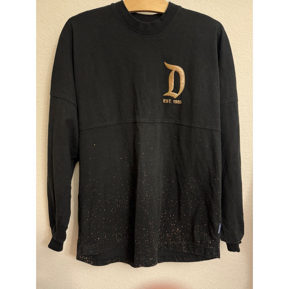 Disneyland Resort Spirit Jersey Black Rose Gold Splatter Puff Print Small S